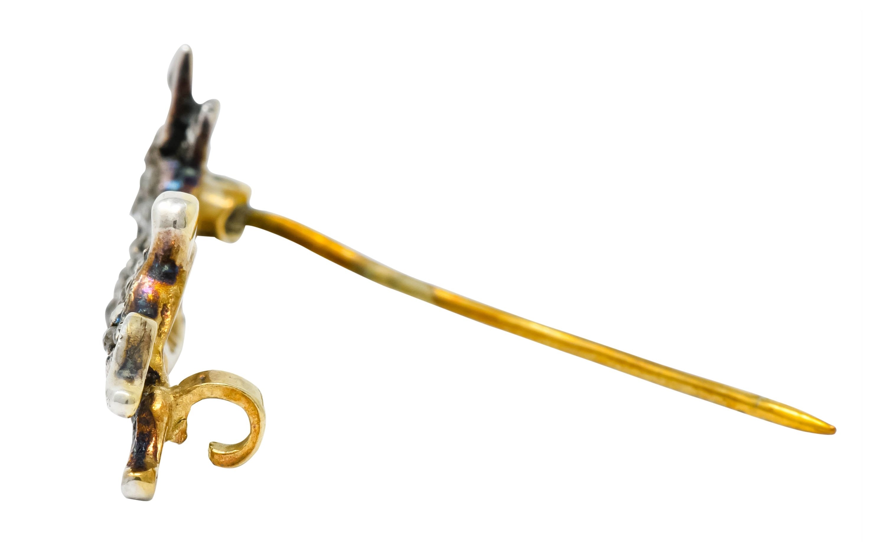 Victorian Rose Cut Diamond Silver-Topped Leaping Rabbit Hare Brooch - Wilson's Estate Jewelry