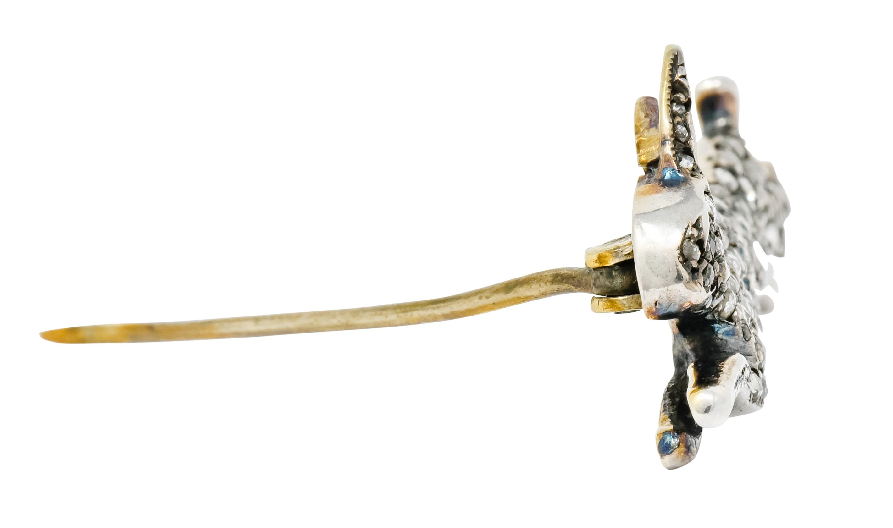 Victorian Rose Cut Diamond Silver-Topped Leaping Rabbit Hare Brooch - Wilson's Estate Jewelry