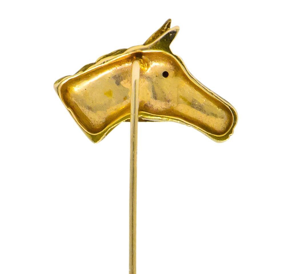Victorian Ruby 14 Karat Gold Horse Stickpin - Wilson's Estate Jewelry