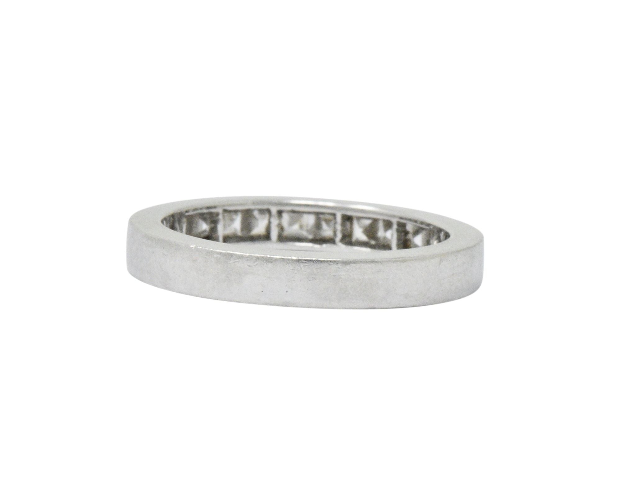 Vintage 1.00 CTW Diamond Platinum Stackable Band Ring Wilson's Estate Jewelry
