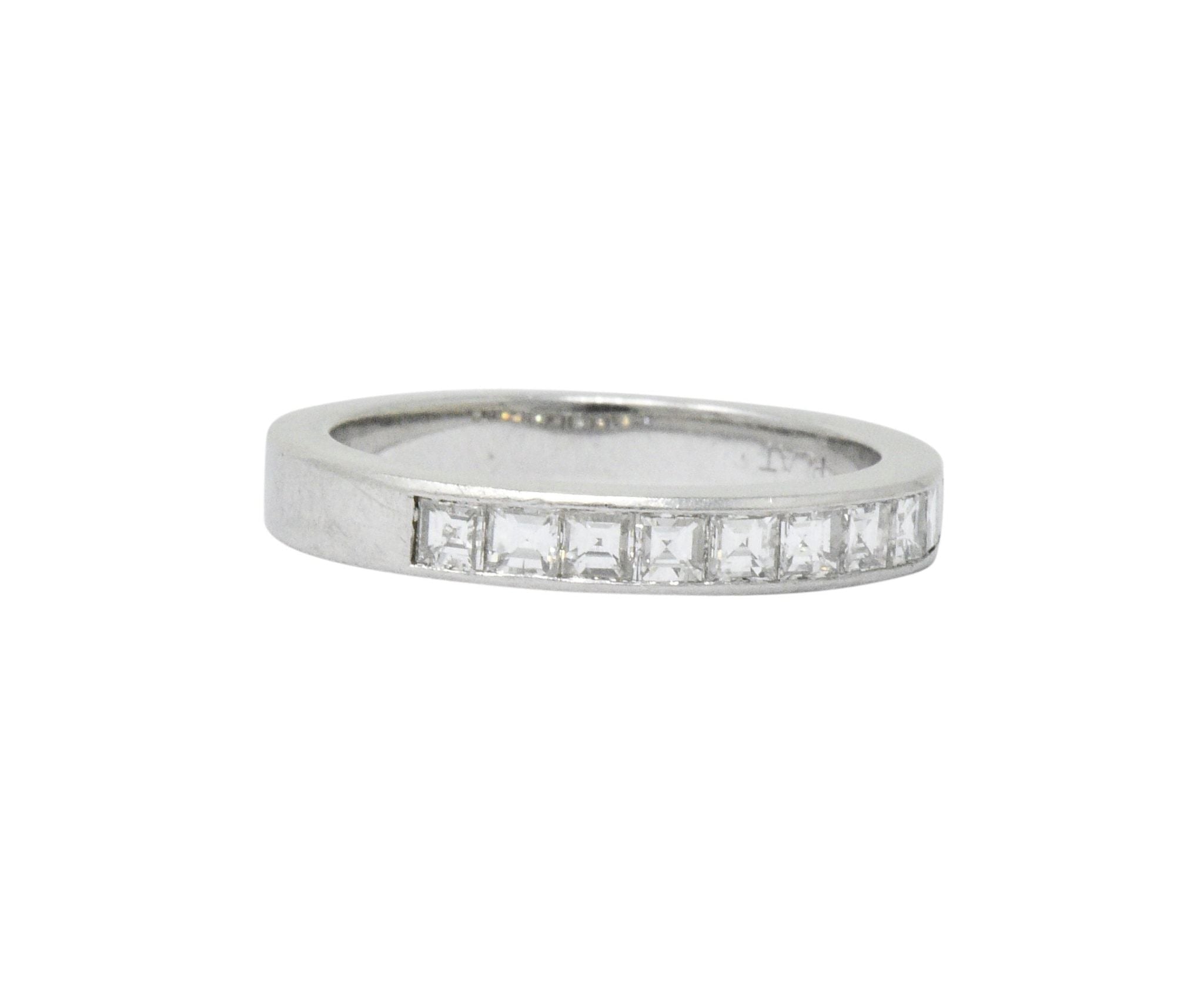 Vintage 1.00 CTW Diamond Platinum Stackable Band Ring Wilson's Estate Jewelry