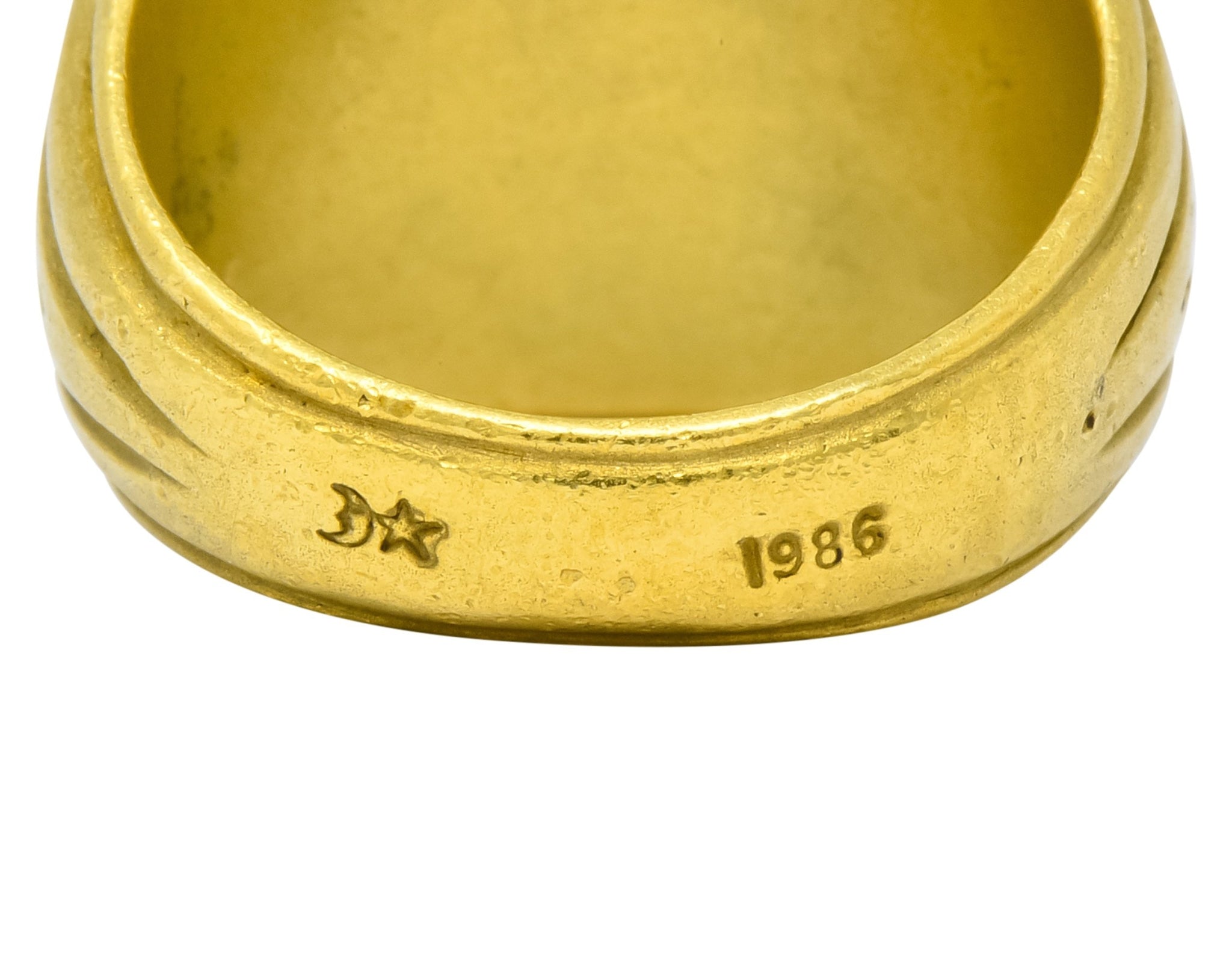 Vintage 1986 Kieselstein Cord Carnelian 18 Karat Gold Signet Ring - Wilson's Estate Jewelry