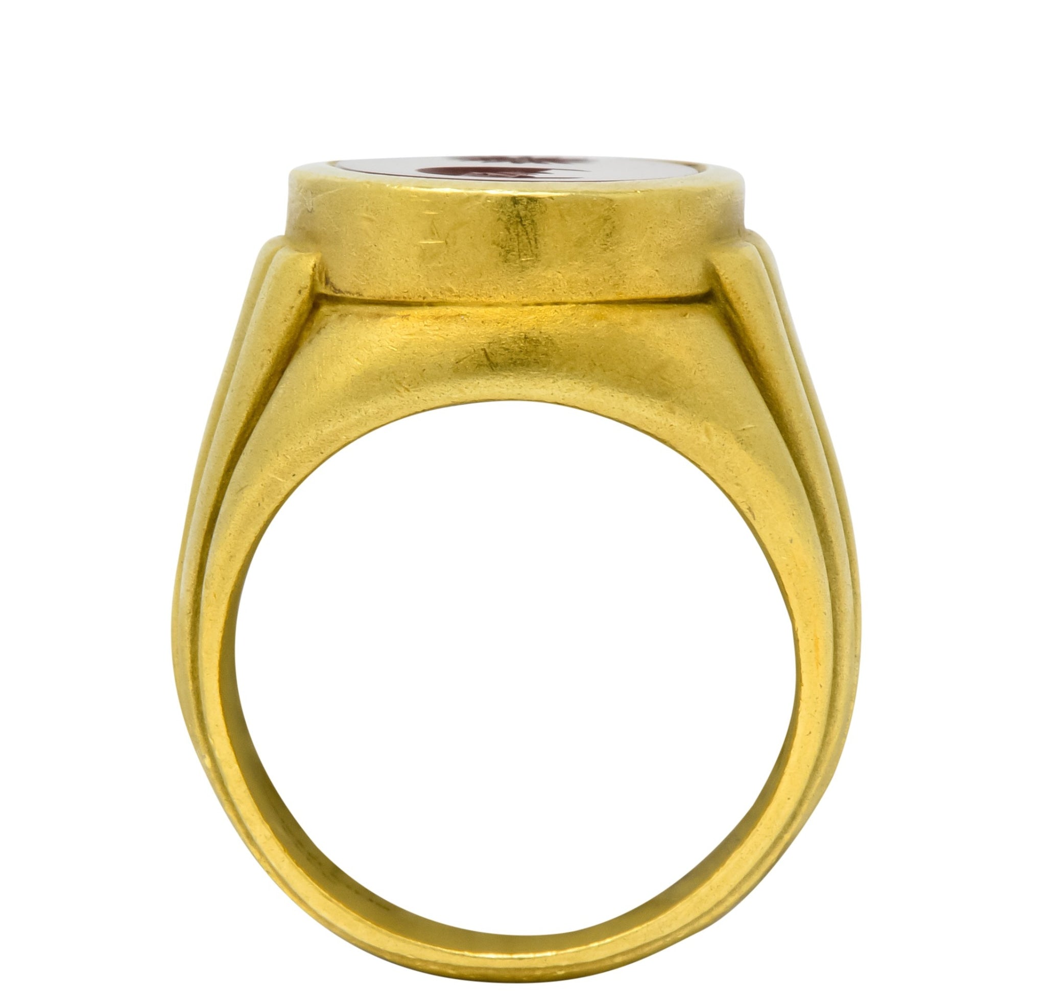 Vintage 1986 Kieselstein Cord Carnelian 18 Karat Gold Signet Ring - Wilson's Estate Jewelry