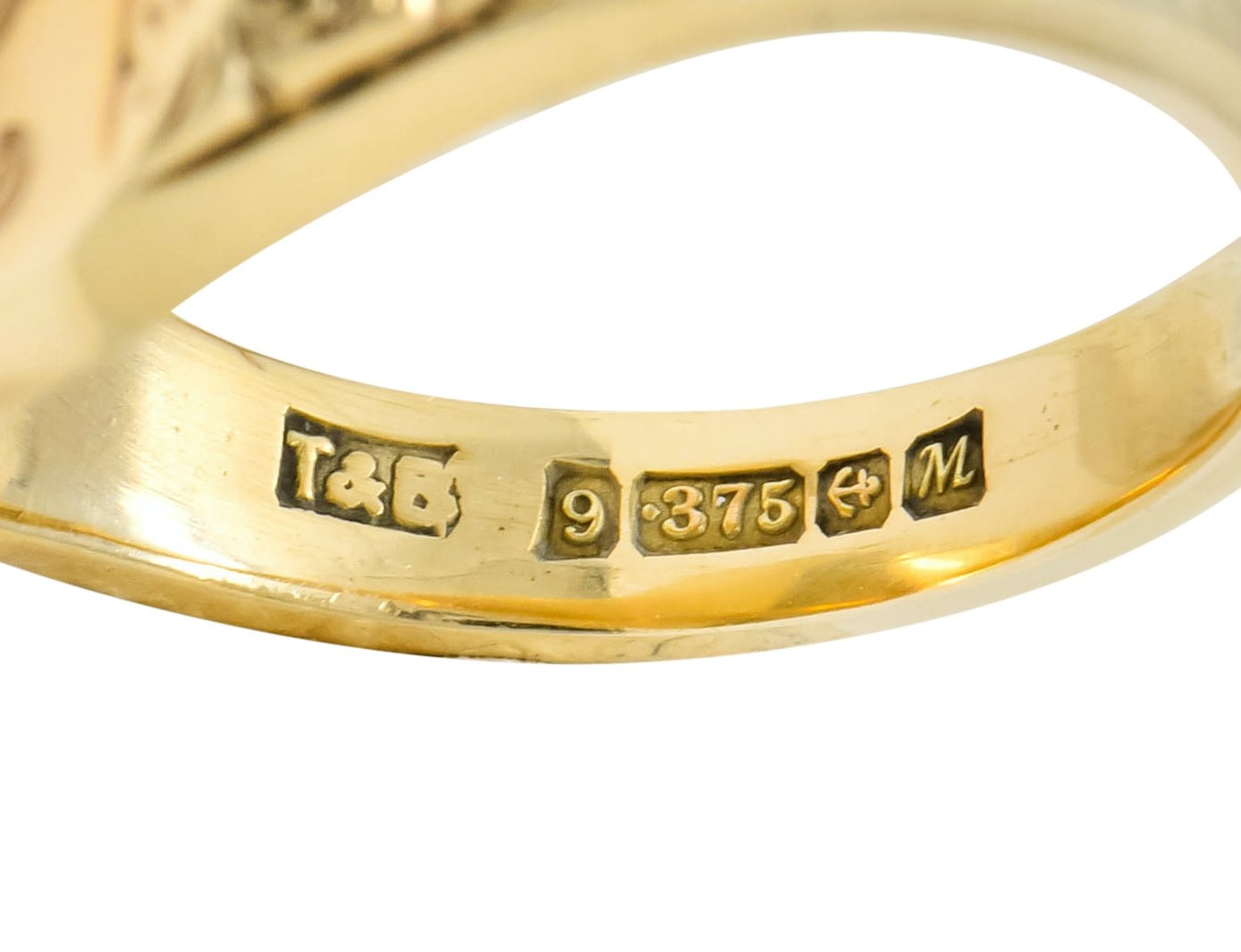 Vintage 9 Karat Yellow Gold British Signet Unisex Monogram Ring - Wilson's Estate Jewelry