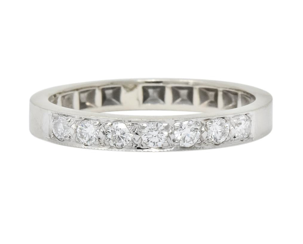 Vintage Diamond 14 Karat White Gold Band Stackable Ring - Wilson's Estate Jewelry