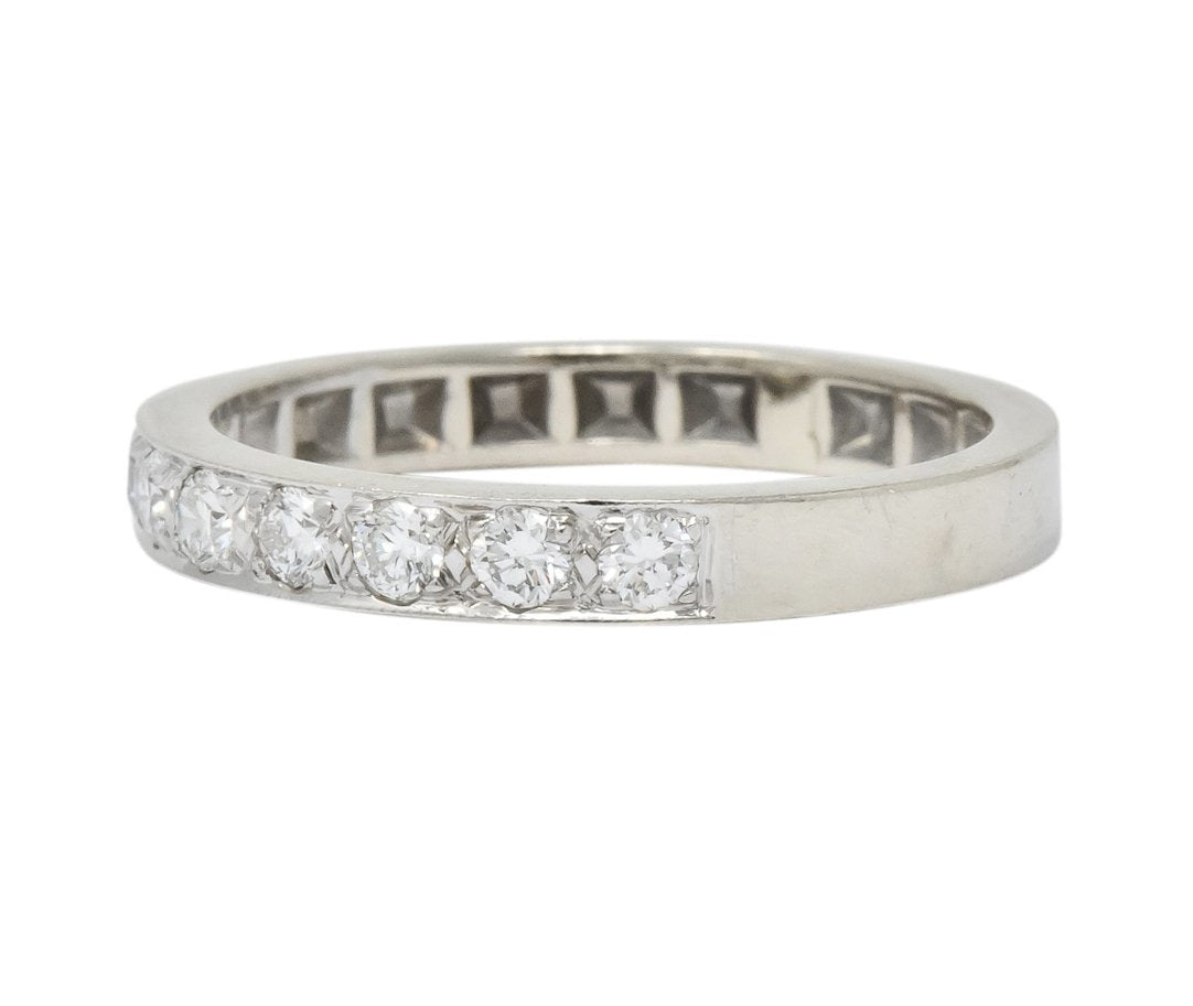 Vintage Diamond 14 Karat White Gold Band Stackable Ring - Wilson's Estate Jewelry
