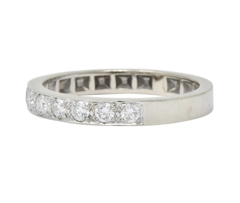 Vintage Diamond 14 Karat White Gold Band Stackable Ring - Wilson's Estate Jewelry