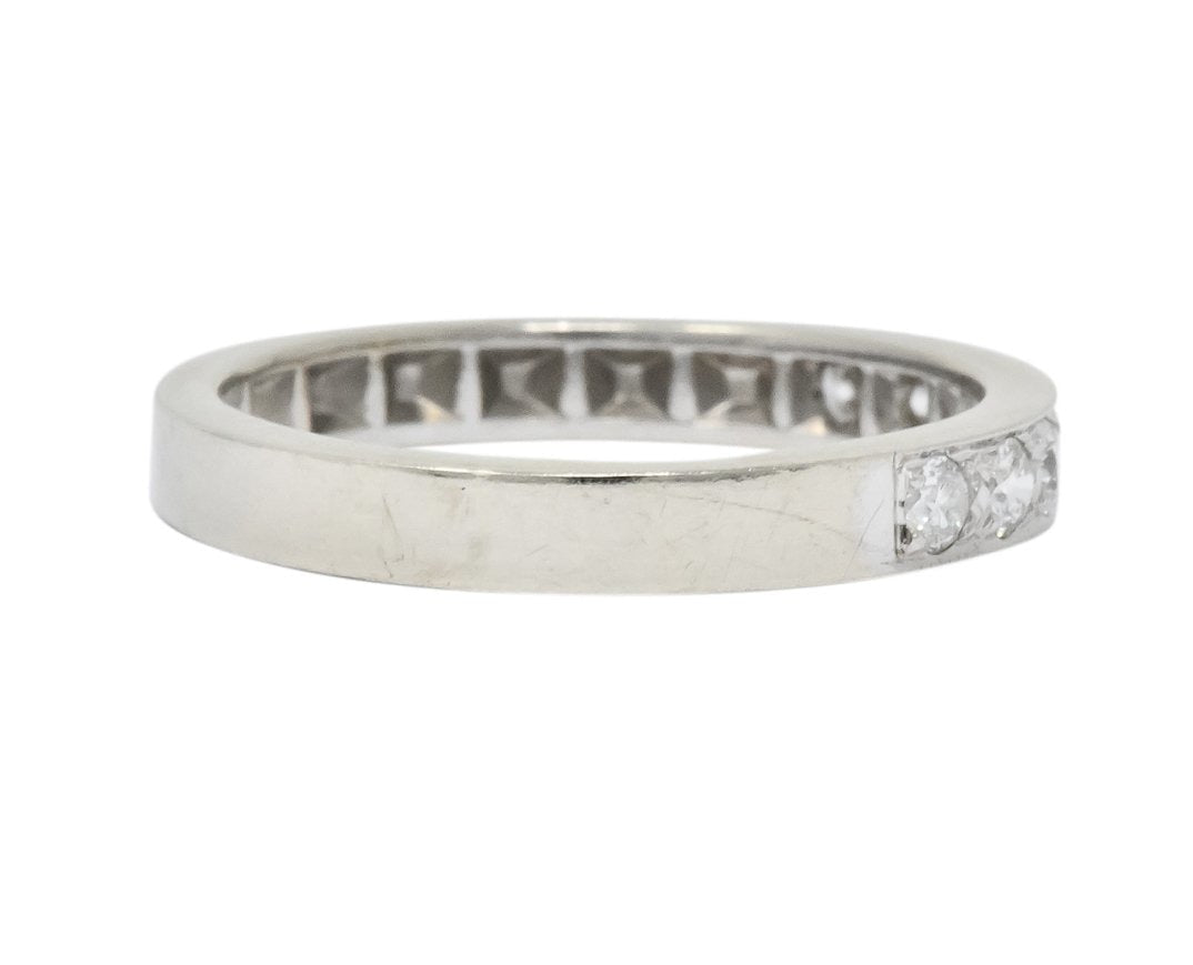 Vintage Diamond 14 Karat White Gold Band Stackable Ring - Wilson's Estate Jewelry