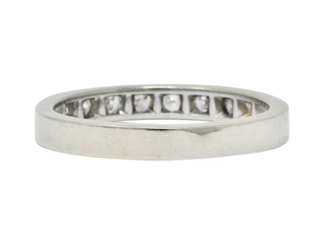Vintage Diamond 14 Karat White Gold Band Stackable Ring - Wilson's Estate Jewelry