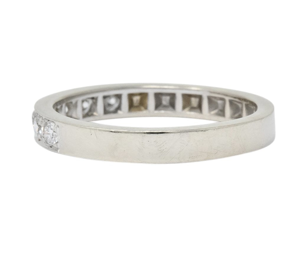 Vintage Diamond 14 Karat White Gold Band Stackable Ring - Wilson's Estate Jewelry