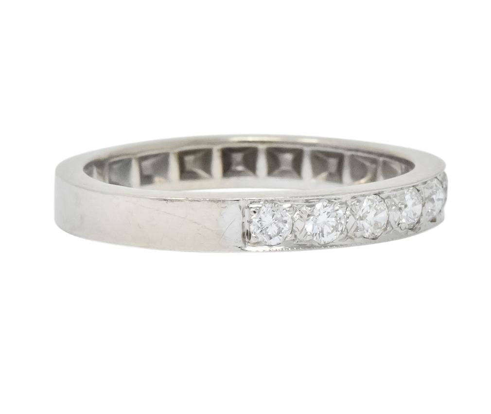 Vintage Diamond 14 Karat White Gold Band Stackable Ring - Wilson's Estate Jewelry