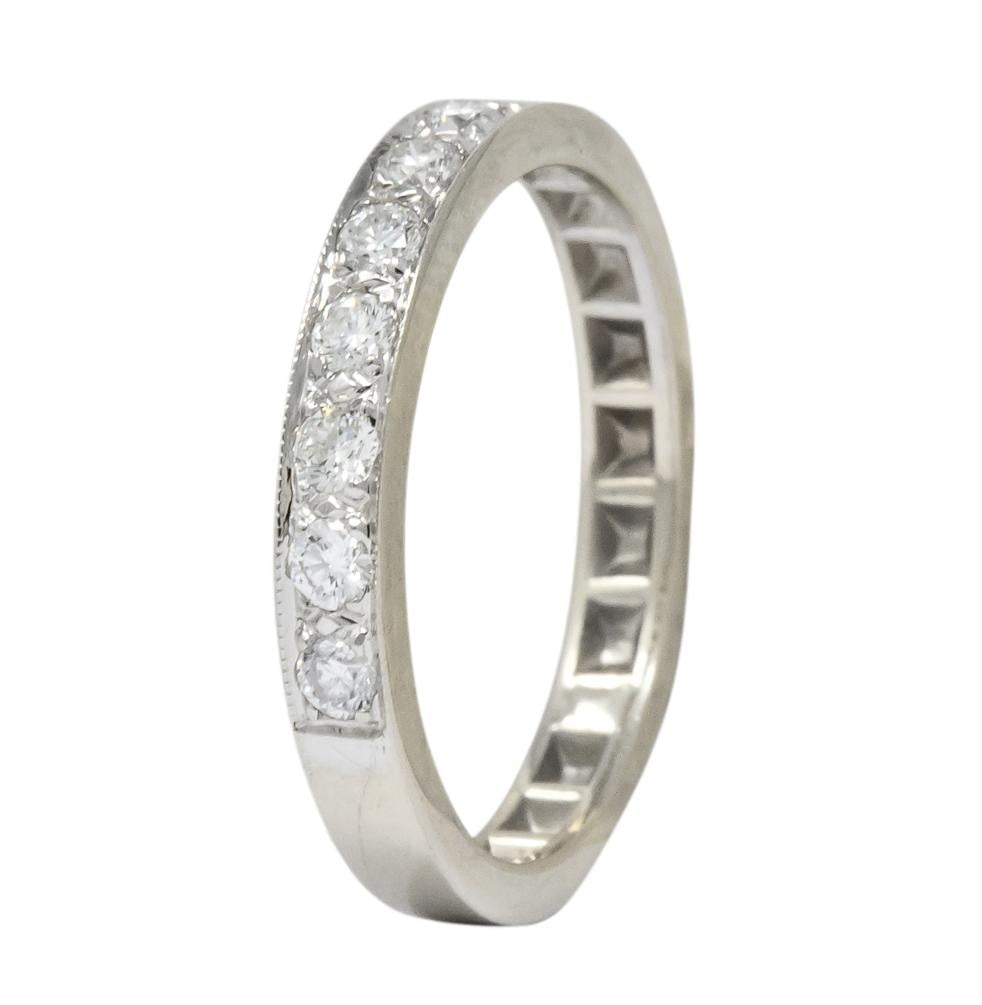 Vintage Diamond 14 Karat White Gold Band Stackable Ring - Wilson's Estate Jewelry