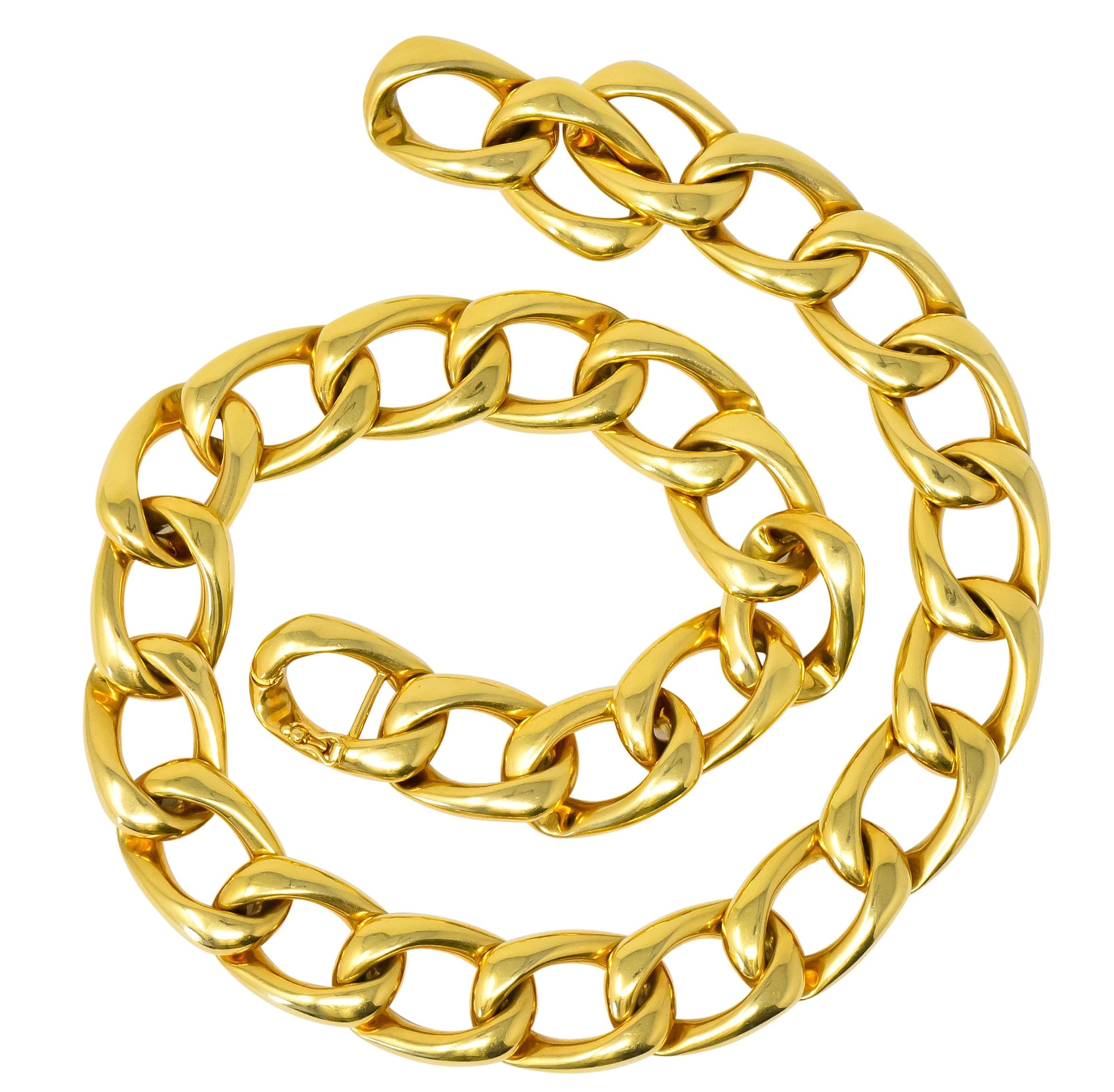 Vintage Unisex 18 Karat Gold 18 Inch Curb Chain Necklace - Wilson's Estate Jewelry