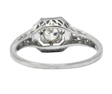 Whiterose Edwardian 0.23 CTW Diamond 18 Karat White Gold Solitaire Engagement Ring - Wilson's Estate Jewelry