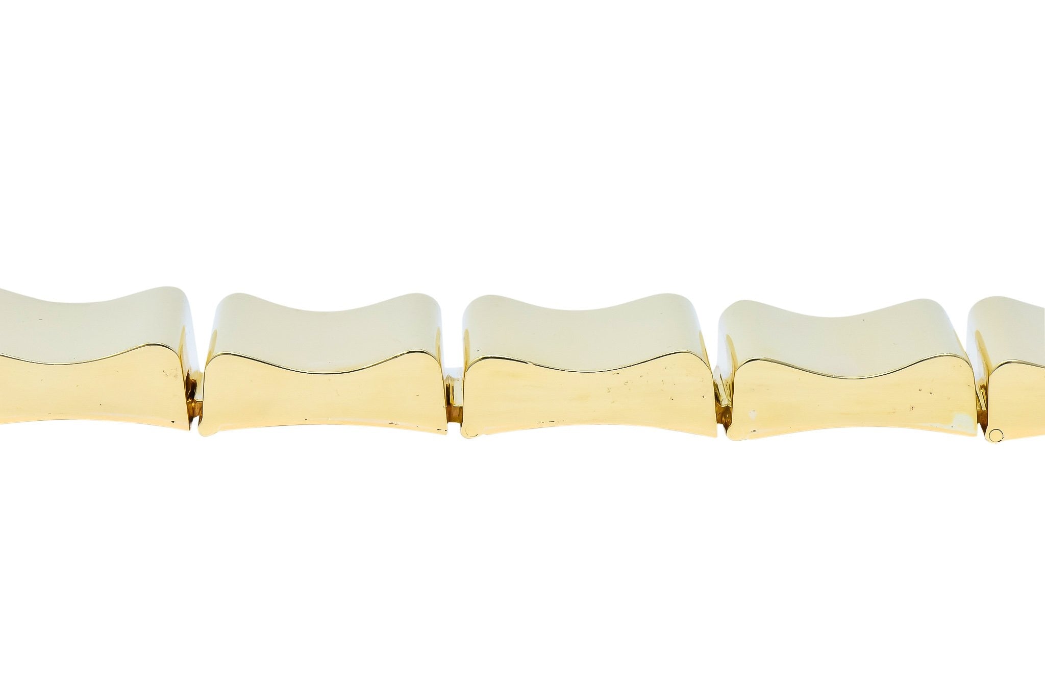 Wide Vintage 14 Karat Gold Polished Link Bracelet - Wilson's Estate Jewelry