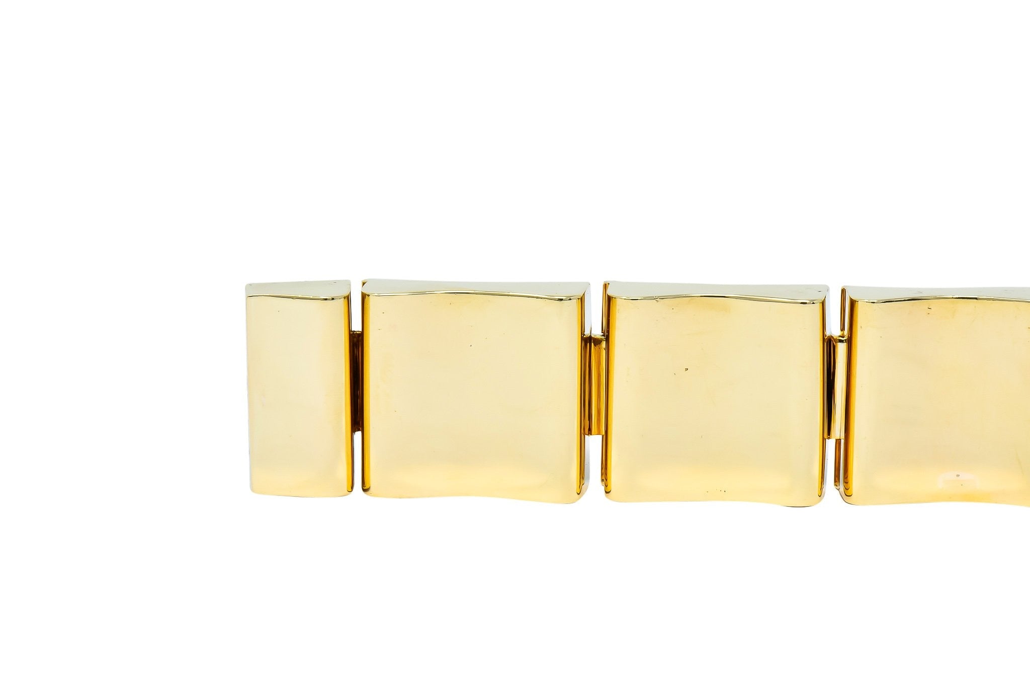 Wide Vintage 14 Karat Gold Polished Link Bracelet - Wilson's Estate Jewelry